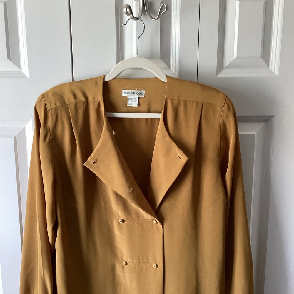 MARTINIQUE Blouse, Button Front, (Mustard) size 12